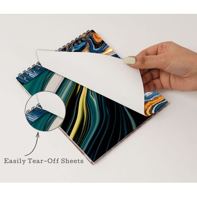 Bloco de 25 Folhas Tema Mármore, Textura Lado Único, Papel Cartão Colorido para Scrapbook, Material para Cartões e Diário - Inkdotpot 15,24 Cm × 15,24 Cm / Multicolorido
