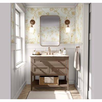 Papel de Parede Adesivo Vinil, Arte Floral Minimalista, Impermeável, para Paredes e Armários - Amarelo - S4Sassy 63,5 cm (L) × 609,6 cm (C) / Amarelo - Vinil Liso