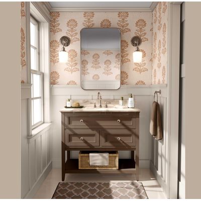 Papel de Parede Adesivo Vinílico, Floral Étnico Removível, Impermeável para Quartos e Salas - Bege - S4Sassy 63,5 cm (L) × 152,4 cm (C) / Bege - Vinil Texturizado