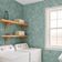 Papel de Parede Vinil Removível, Folhagem Abstrata Urbana Impermeável para Quartos e Salas - Verde - S4Sassy 63,5 cm (L) × 304,8 cm (C) / Verde - Vinil Texturizado
