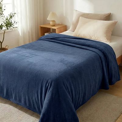 Manta Fleece Lisa Solteiro Azul - Andreza