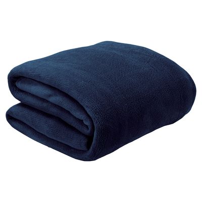 Manta Fleece Lisa Solteiro Azul - Andreza