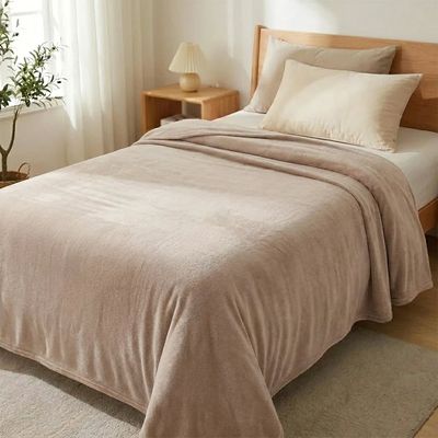 Manta Fleece Lisa Solteiro Bege - Andreza