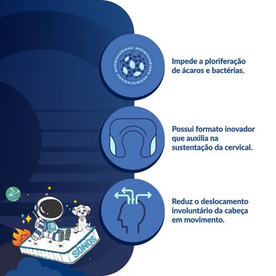 Kit 2 Almofadas de Pescoço Infantil Sonos Lilás