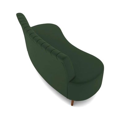 Sofá 2 Lugares Living 160cm Pé Palito Maraú Veludo Verde K01 - D'rossi
