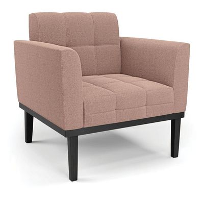 Namoradeira 2 Poltronas Base Madeira Fixa Pto Elisa Bouclê D03 - D?rossi Cor Rose