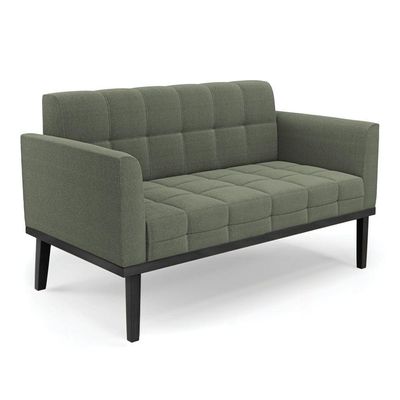 Namoradeira 2 Poltronas Base Madeira Fixa Pto Elisa Bouclê D03 - D?rossi Cor Verde Pistache