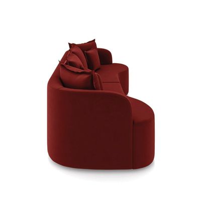 Sofá 5 Lugares Orgânico Living 290cm Mersa Veludo Vermelho K01 - D'rossi