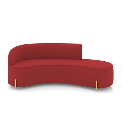 Sofá 4 Lugares Orgânico 220cm Pé Ferro Dourado Morgan Veludo D03 D'rossi Marsala