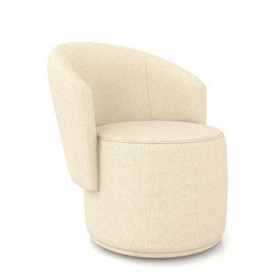 Poltrona Decorativa Orgânica Fixa Para Sala Malu Linho Bege D'Rossi
