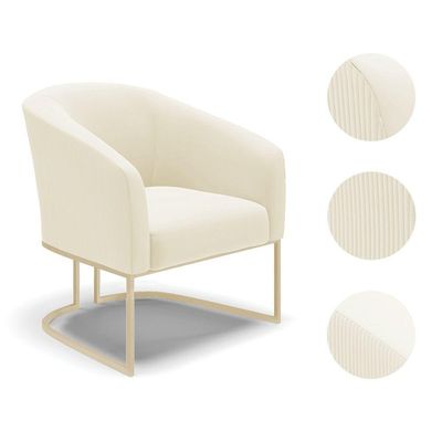 Poltrona Sala Decorativa Stella Base Industrial Veludo Cotelê Verde D'Rossi