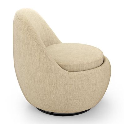 Kit 2 Poltronas Orgânicas Memphis Giratória Linho Bege Abmaza