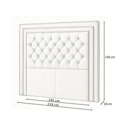 Cabeceira Casal King 195 Cm Elegance Bouclé Off White - Nexta Casa
