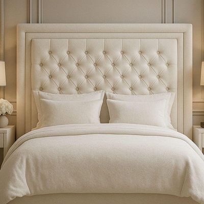 Cabeceira Casal King 195 Cm Elegance Bouclé Off White - Nexta Casa