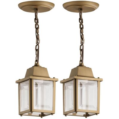 Jogo 2 Luminárias de Teto Vintage 37cm Pendente Bivolt Ouro Velho Decoração Dital Bivolt