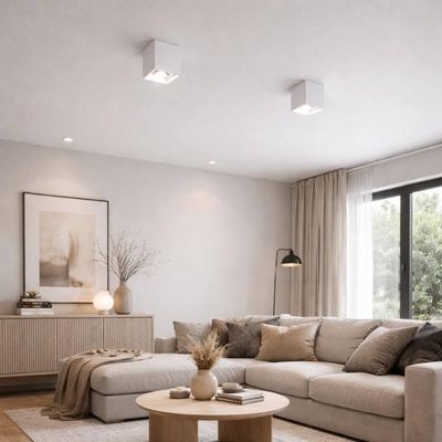 Kit 2 Spots de Teto Capa Quadrada Branco Termoplástico Bivolt Luminária Alta Dital