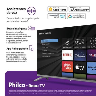 Smart TV 32" Philco LED HD Roku P32CRA Bivolt