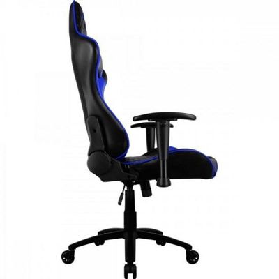 Cadeira Gamer TGC12 em Poliuretano com Fibra de Carbono, Encosto Reclinável 135° e Almofadas Azul