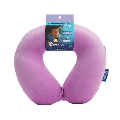 Almofada de Pescoço Sonos Infantil Para Viagem e Descanso Lilás