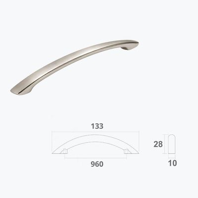 Kit 25 Puxadores Alça para Gavetas Reale 96 Níquel Escovado Bigfer Móveis Balcão