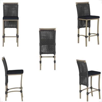 Mesa Bistro E 2 Banquetas Roma Fendi Corda Náutica 12 Preta