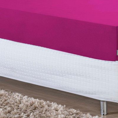 Jogo De Cama Solteiro Nobre 2 Peças Lençol Com Elástico De 30cm De Altura Malha 100% Algodão - Pink