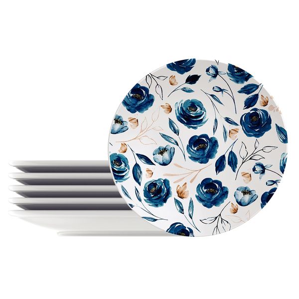 Prato de Sobremesa Porcelana Ana Flor 21cm 6 Un - Tramontina 96950/067