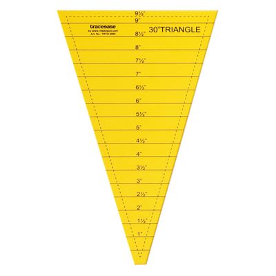 Régua Triangular 30° para Quilting e Molde, Ferramenta Acrílica Multiuso para Estênceis Angulares, 13,9 cm x 22,8 cm - Traceease Amarelo