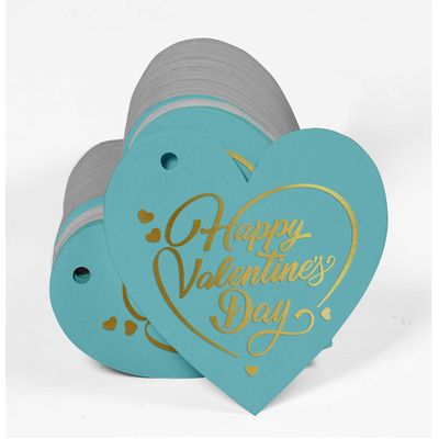 Etiquetas Pendentes Foil para Lembrancinhas de Garrafa "Feliz Dia dos Namorados" - Inkdotpot 50 Etiquetas Metalizadas / Azul - Ouro Rosé