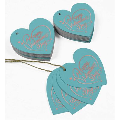 Etiquetas Pendentes Foil para Lembrancinhas de Garrafa "Feliz Dia dos Namorados" - Inkdotpot 50 Etiquetas Metalizadas / Azul - Ouro Rosé