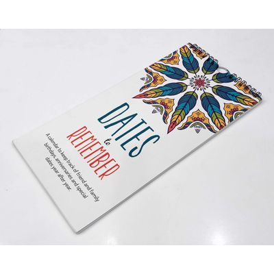 Calendário Perpétuo Mandala de Parede, Lembrete de Aniversário e Eventos Especiais, Livro/Agenda/Papelaria, Planejador - Inkdotpot 27,94 Cm × 13,72 Cm / Multicolorido