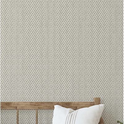 Papel de Parede Vinil Removível, Bolinhas de Coração Urban Chic, Impermeável, Bege, para Quartos e Salas - S4Sassy 63,5 cm (L) × 152,4 cm (C) / Bege - Vinil Texturizado