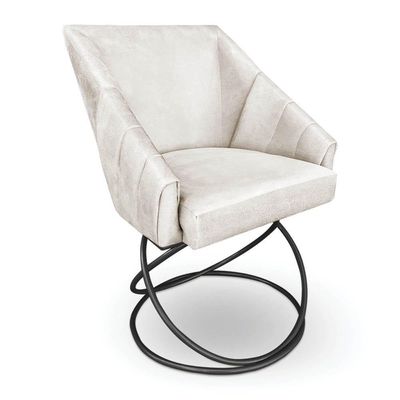 Kit 4 Poltronas Luxo Alana Suede Bege Base Luxo Preto - Pallazio