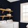 Papel de Parede Decorativo Autocolante Geométrico Vinílico Impermeável Azul Removível para Locatários, Quarto/Sala de Jantar - S4sassy 63,5 cm (L) × 152,4 cm (C) / Azul - Vinil Texturizado