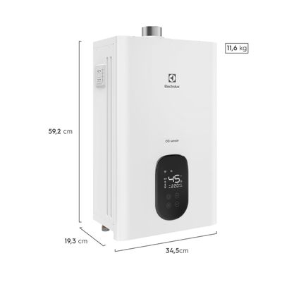 Aquecedor de Água a Gás Electrolux Exaustão Forçada 22L GLP Digital Experience com CO Sensor (H22BG) Bivolt