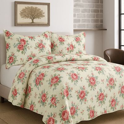 Kit Cobre Leito Colcha Queen Boutik Dupla Face - Estampa 36 - 100% Poliéster