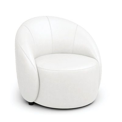 Poltrona Decorativa Giratória Lua D03 Orgânica Sintético Pu Branco D'Rossi