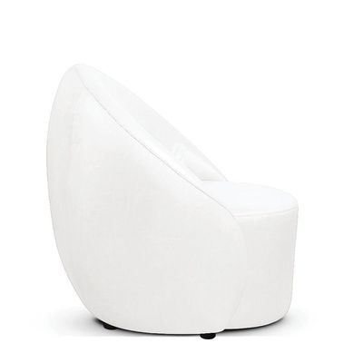 Poltrona Decorativa Giratória Lua D03 Orgânica Sintético Pu Branco D'Rossi