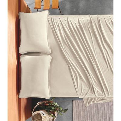 Jogo de Cama King Malha Fio Penteado Altenburg Bege UN / Bege