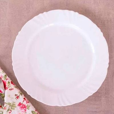 Kit 12 Pratos Raso Nadir Figueiredo Pétala Vidro Floral Branco 25cm
