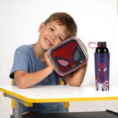 Kit Garrafa e Pote Infantis Homem Aranha Azul Escuro U / Azul escuro