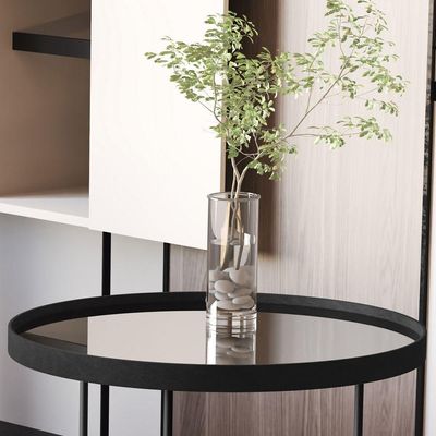 Mesa Lateral Alamanda Preto Preto - Moveis Jb