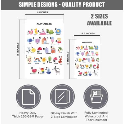 Traceease 25 Pôsteres Escolares Laminados para Ensino Fundamental, Mapas dos EUA e do Mundo, Sistema Solar, Matemática e Mais - IBA Crafts 27,94 Cm × 43,18 Cm / Multicolorido