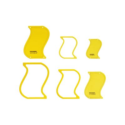 Traceease Estênceis Moldes para Acolchoamento Conjunto de 3 (7,6/10,2/12,7 cm) DIY Costura Patchwork N0 - S4Sassy Amarelo