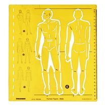 Conjunto Traceease de Gabaritos de Manequim Masculino (Frontal/Traseiro) - Ideal para Croquis de Moda e Desenho Técnico - IBA Crafts