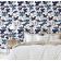 Papel de Parede Autoadesivo Pétalas Douradas Removível - Mural Instantâneo Azul para Quarto, Banheiro, Lavanderia, Closet - S4Sassy 63,5 cm (L) × 914,4 cm (C) / Azul - Vinil Texturizado