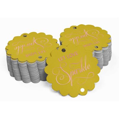 Etiquetas Pendentes de Papel Metalizado 'Let Love Sparkle' para Lembrancinhas de Casamento - Inkdotpot 100 Etiquetas Metalizadas / Amarelo - Ouro Rosé