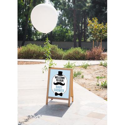 Menino, Coleção para Chá de Bebê, Placa de Boas-Vindas para Chá de Bebê, Tema Little Man, Pacote com 1 - 46 x 30 cm - Inkdotpot 45,72 Cm × 30,48 Cm / Branco
