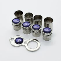 Bico Tampa Pino de Válvula Antifurto Cromado Para Roda Emblema Ford Azul
