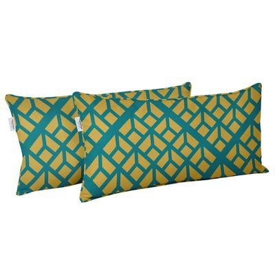 Capa de Almofada Lombar de Poliéster para Uso Interno/Externo, Impermeável, para Móveis de Pátio - Vargottam 30,48 Cm × 50,8 Cm / Amarelo